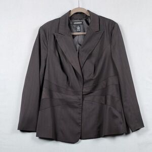 Lane Bryant Blazer Long Sleeve Collared Fully Lined Career Jacket Brown Size 20